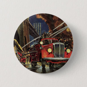 Altes Geschäft, Feuerwehrwagen Feuerwehrmänner Feu Button