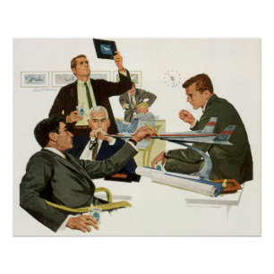 Altes Geschäft, Treffen von Fluglinienvorständen Poster