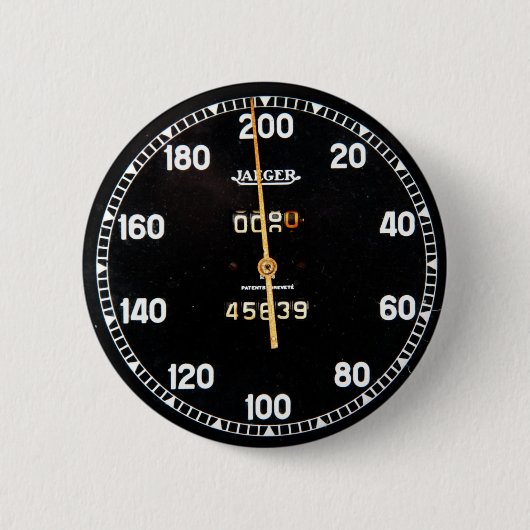 Altes Geschwindigkeitsmessermessgerät von einem Button (Vorderseite)