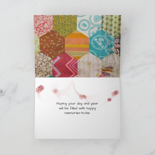 Altes, gestepptes Muster mit gestanztem Rahmen Geb Karte (Innenseite)