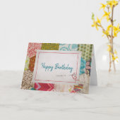 Altes, gestepptes Muster mit gestanztem Rahmen Geb Karte (Gelbe Blume)