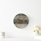 Altes gestörtes blaues Holz Runde Wanduhr (Zuhause)
