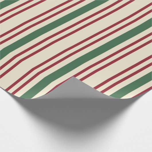 Altes gestreiftes Weihnachtswackelpapier Geschenkpapier (Ecke)