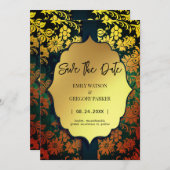 Altes Gold im antiken Rahmen Save the Date (Vorne/Hinten)