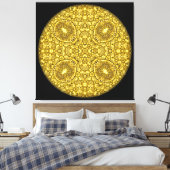 "Altes Gold" Mandala Leinwanddruck (Insitu (Schlafzimmer))
