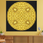 "Altes Gold" Mandala Leinwanddruck (Insitu (Wohnzimmer))