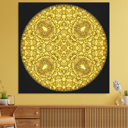 "Altes Gold" Mandala Leinwanddruck (Insitu (Wohnzimmer))