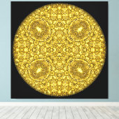 "Altes Gold" Mandala Leinwanddruck (Insitu (Holzboden))