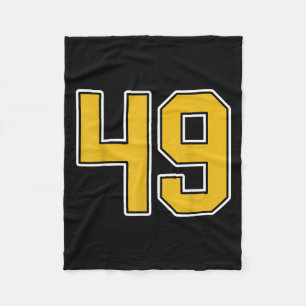 Altes Gold Schwarz Weiß Sport Nummer 49 Trikot Uni Fleecedecke