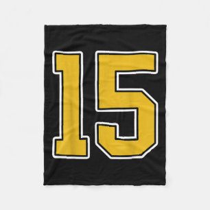 Altes Gold Schwarz Weiße Sportart Nummer 15 Trikot Fleecedecke