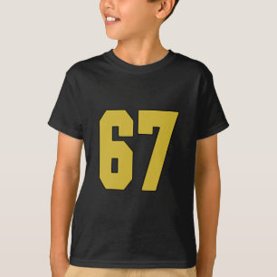Altes Gold Schwarzes Nummer 67 Trikot Spieler Unif T-Shirt