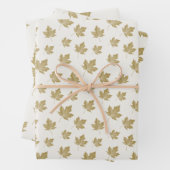 Altes goldenes Ahornleaf-Muster. Geschenkpapier Set (Beispiel)
