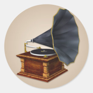 Altes Grammophon Runder Aufkleber