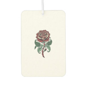 Altes graviertes Rosenblumen-Shirtdesign_1 Autolufterfrischer