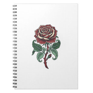 Altes graviertes Rosenblumen-Shirtdesign_1 Notizblock