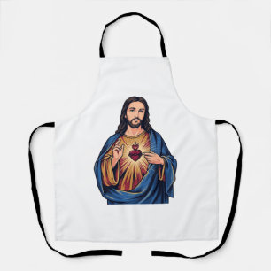 Altes Gravur Heiliges Herz religiöser Vektor De Schürze