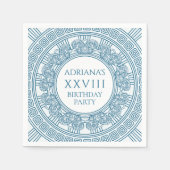 Altes Griechenland Geburtstagspartei in Blau Serviette (Vorderseite)