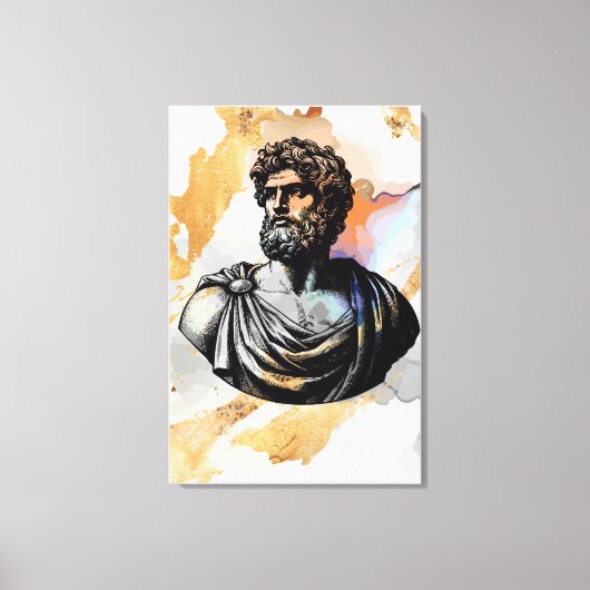 Altes griechisches Menschenportrait, umgeben von g Leinwanddruck (Vorderseite)