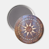 altes griechisches Symbol aus Holz, ethnische Sonn Magnet (Vorderseite/Rückseite)