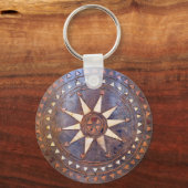 altes griechisches Symbol aus Holz, ethnische Sonn Schlüsselanhänger (Vorderseite)