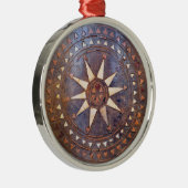 altes griechisches Symbol aus Holz, ethnische Sonn Silbernes Ornament (Rechts)