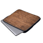 Altes grunge dunkeltextiler Holzboden, Die su Laptopschutzhülle (Vorne Knopf)