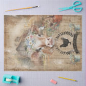 Altes Grungy-Vintag-Zeitungs-Grünbuch Seidenpapier (Basteln)