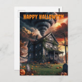 Altes Halloween-Haus und Tornado Postkarte (Vorne/Hinten)