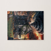 Altes Halloween-Haus und Tornado Puzzle (Horizontal)