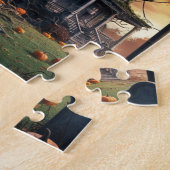 Altes Halloween-Haus und Tornado Puzzle (Seite)