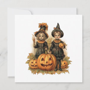 Altes Halloween Kinder Feiertagskarte