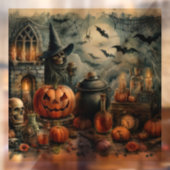 Altes Halloween-Kunstfenster Fensteraufkleber (Blatt 2)