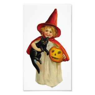 Altes Halloween Mädchen Fotodruck