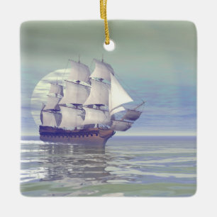 Altes Handelsschiff - 3D-Rendering Keramikornament