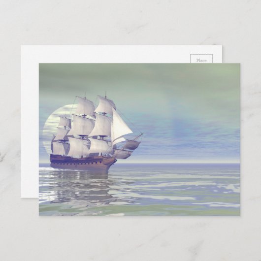 Altes Handelsschiff - 3D rendern Postkarte (Vorne/Hinten)