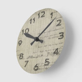 altes handgeschriebenes Hauptbuch Runde Wanduhr (Winkel)