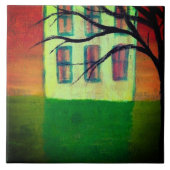 Altes Haus Abstrakte Malerei Fliese (Vorderseite)