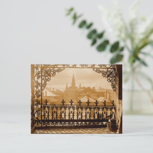 Altes Haus Balkon New Orleans Postkarte (Stehend Vorderseite)