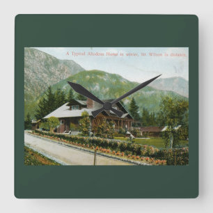Altes Haus in Altadena, Mt. Wilson CA 1910 Quadratische Wanduhr