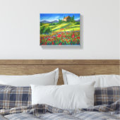 Altes Haus in der Nähe von Mohnfeld. Druck auf Kei Leinwanddruck (Insitu (Schlafzimmer))