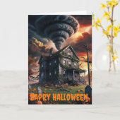 altes Haus in tornado halloween Karte (Gelbe Blume)