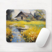 Altes Haus Landschaft Impressionismus Mousepad (Mit Mouse)