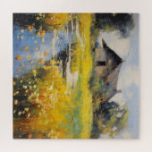 Altes Haus Landschaft Impressionismus Puzzle (Horizontal)