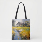 Altes Haus Landschaft Impressionismus Tasche (Vorderseite)