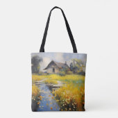 Altes Haus Landschaft Impressionismus Tasche (Rückseite)