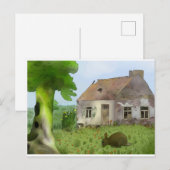 Altes Haus Postkarte (Vorne/Hinten)