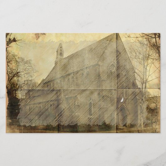 Altes Haus Vintag Stationierung Briefpapier (Vorderseite)