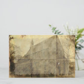 Altes Haus Vintag Stationierung Briefpapier (Stehend Vorderseite)