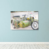 Altes Heeresmotorrad 750B-2 mit Beiwagen Leinwanddruck (Insitu (Holzboden))
