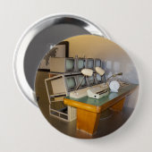 altes historisches Fernsehstudio Button (Vorne & Hinten)